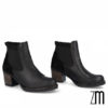 botin piel elastico y tacon negro